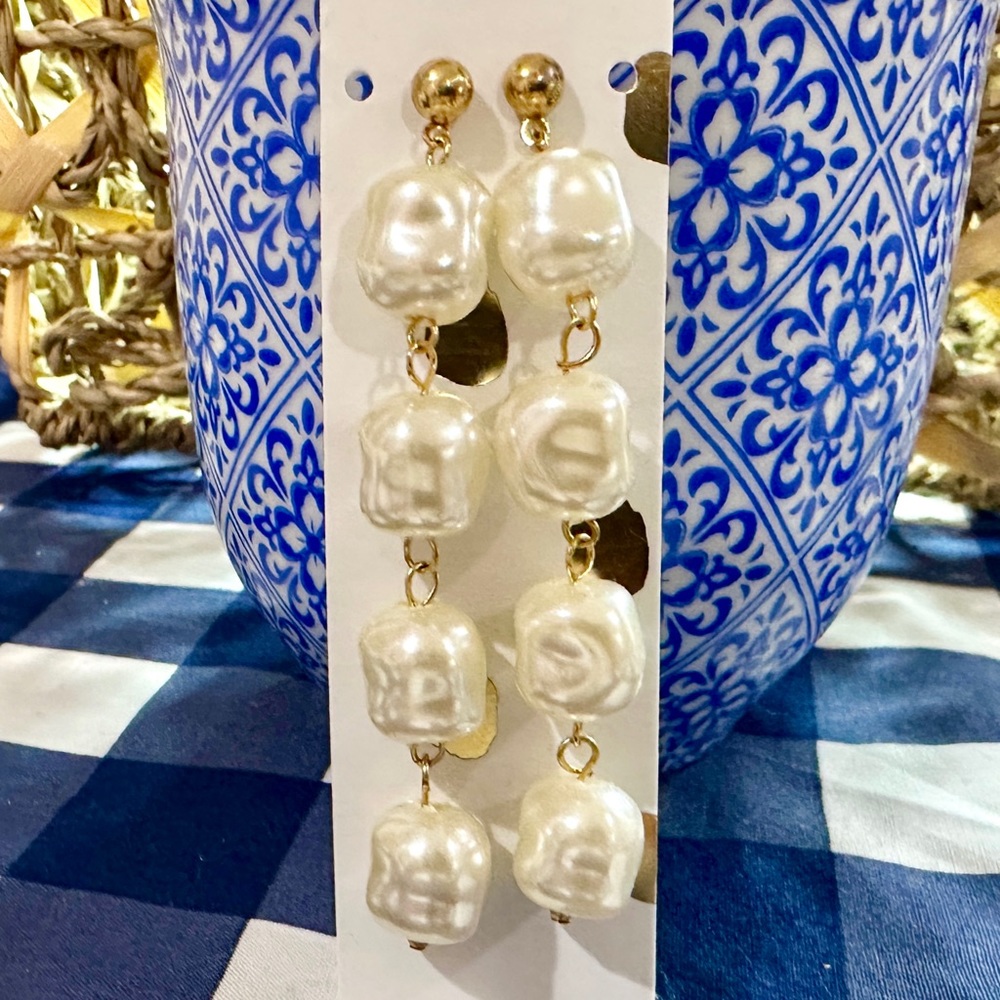 Quadruple Pearl Earrings